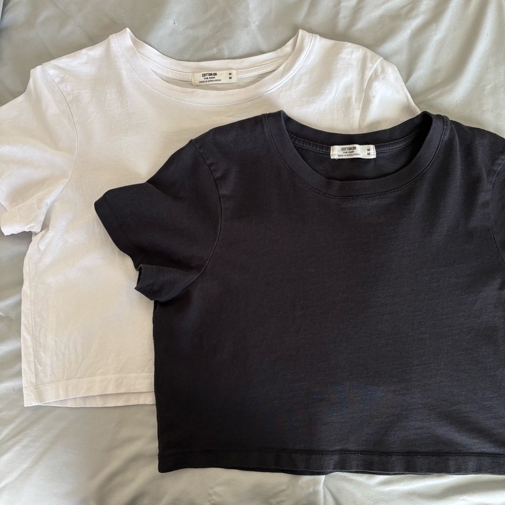 Cotton On Black and White Tees Set